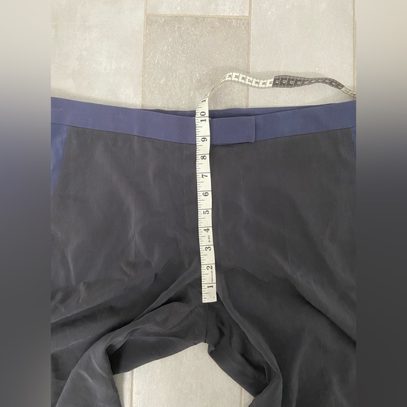 Brunello Cucinelli Silk Straight Leg Two-Tone Pant Size 14 - Picture 3 of 8